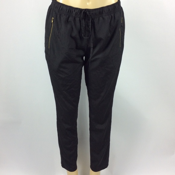 H&M Drawstring Jogger Pants Zip Pockets Size Small - Picture 1 of 7